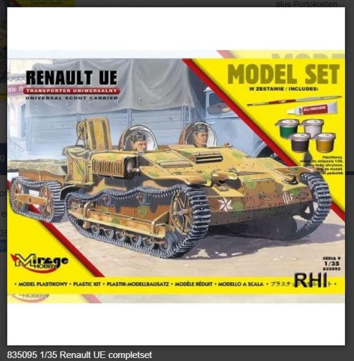 Mirage-Hobby 835095 RENAULT UE Transporter Uniwersalny [MODEL SET]